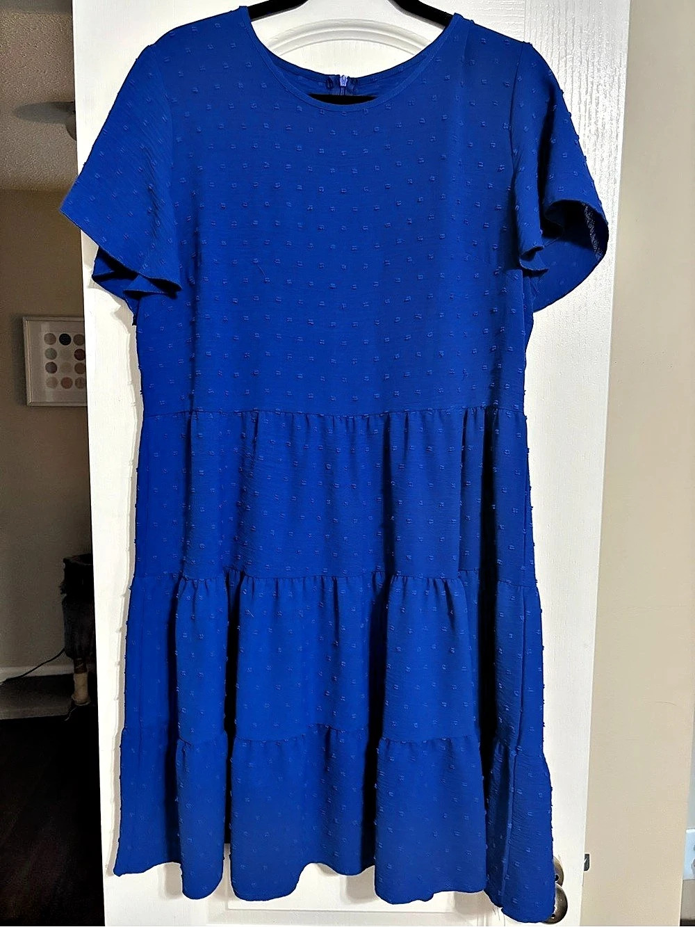 SHEIN Tiered Mini Dress in Blue Size XL Like New